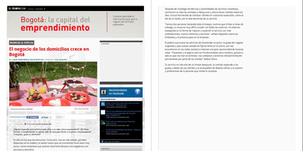 Artículo eltiempo.com desayuno a domicilio